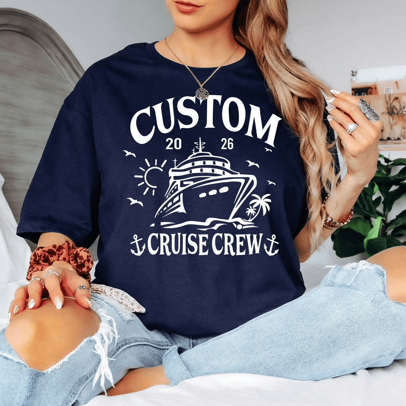 Custom Cruise Crew T Shirt Personalized 2026 Tee lavender Pink 3xl sweatshirt