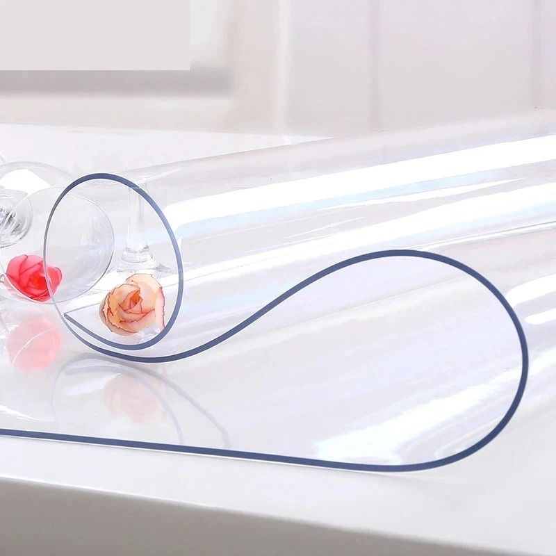 Clear PVC Table Protector Transparent Waterproof Table Cover Mat cosmos 1.0 Mm 80x130 Cm
