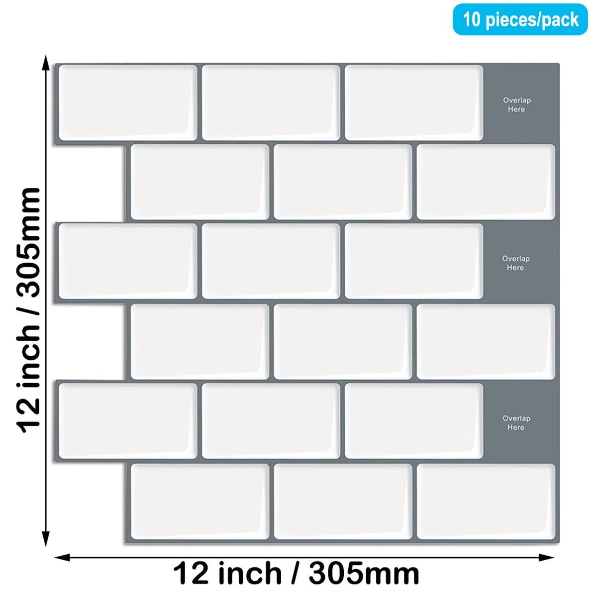 3D Peel And Stick Tiles Waterproof Kitchen Wall Sticker Set 18