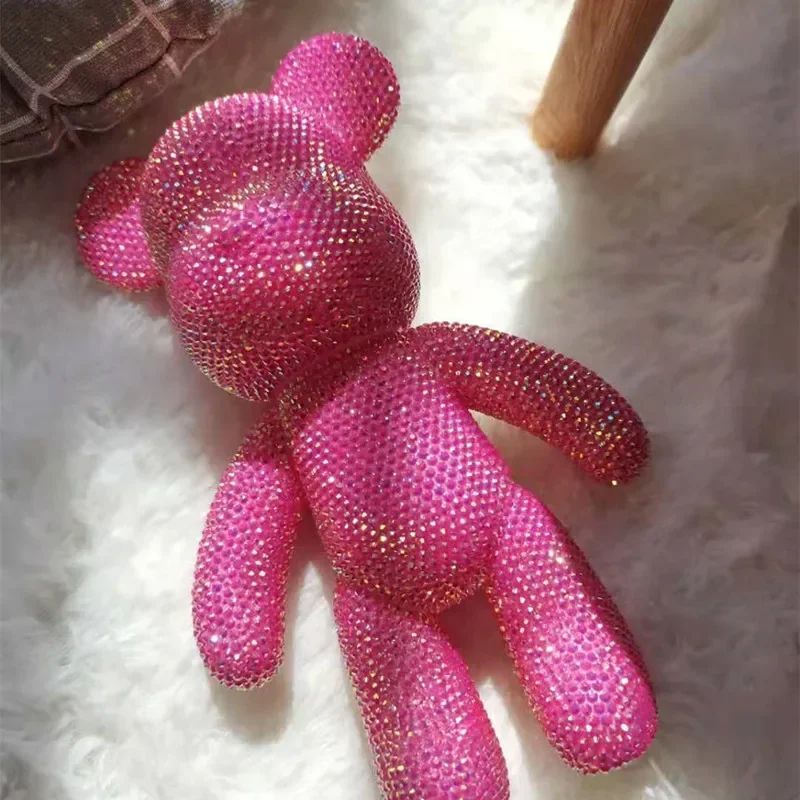 DIY Rhinestone Crystal Bear Figurine navy 9.06 In
