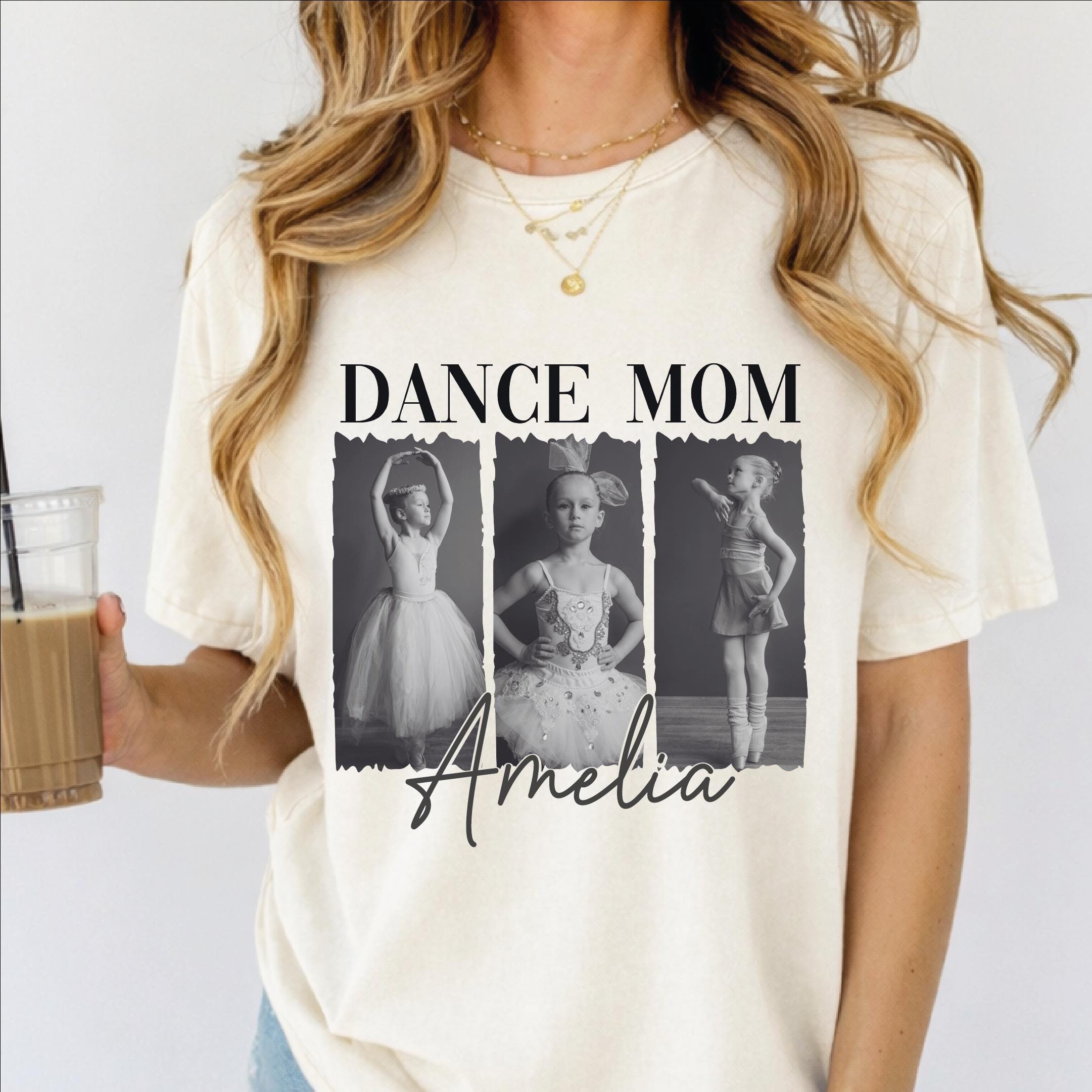 Personalized Dance Mom Photo Shirt, Custom Photos Tee, Gift For Dancer Mama purple l t Shirt