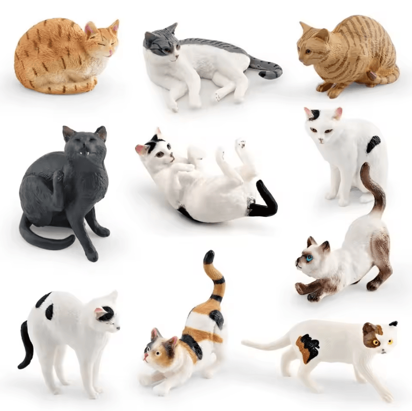 Cute Lying Orange Cat Figurine Realistic Resin Cat Desk Decor Mini Pet Ornament 7