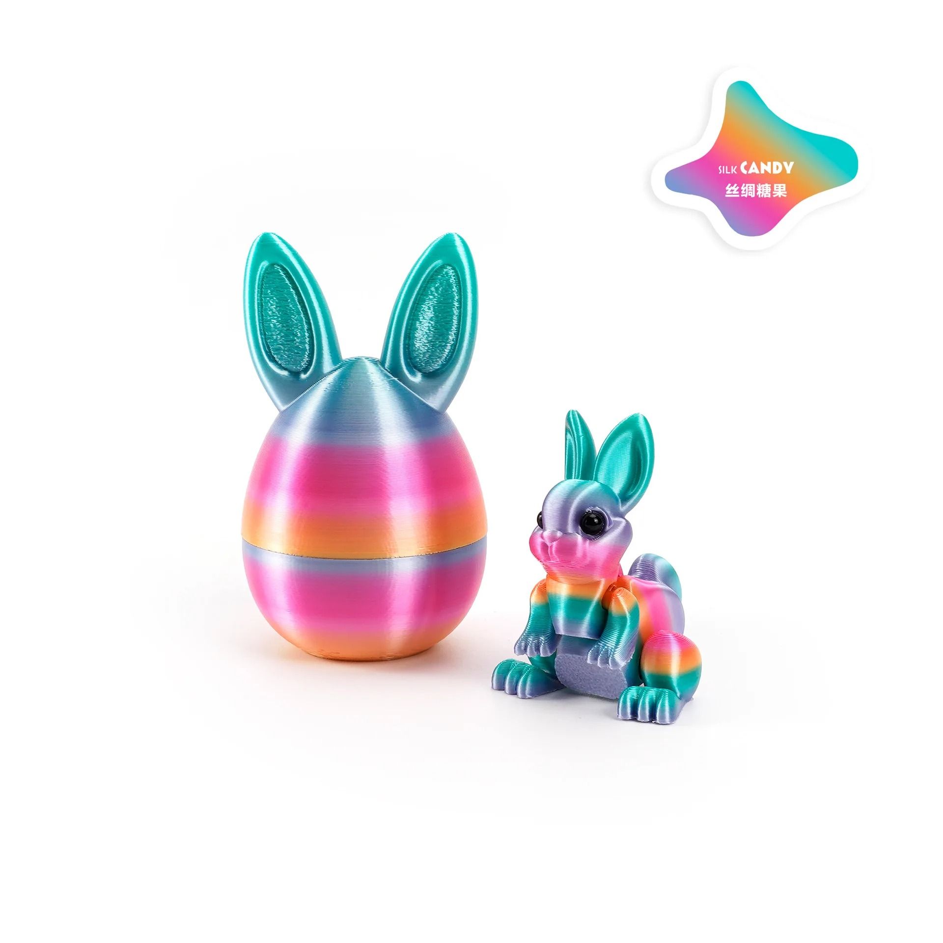 Easter Rabbit Ornament 3D Printed Bunny Decor Egg Desktop Figurine c