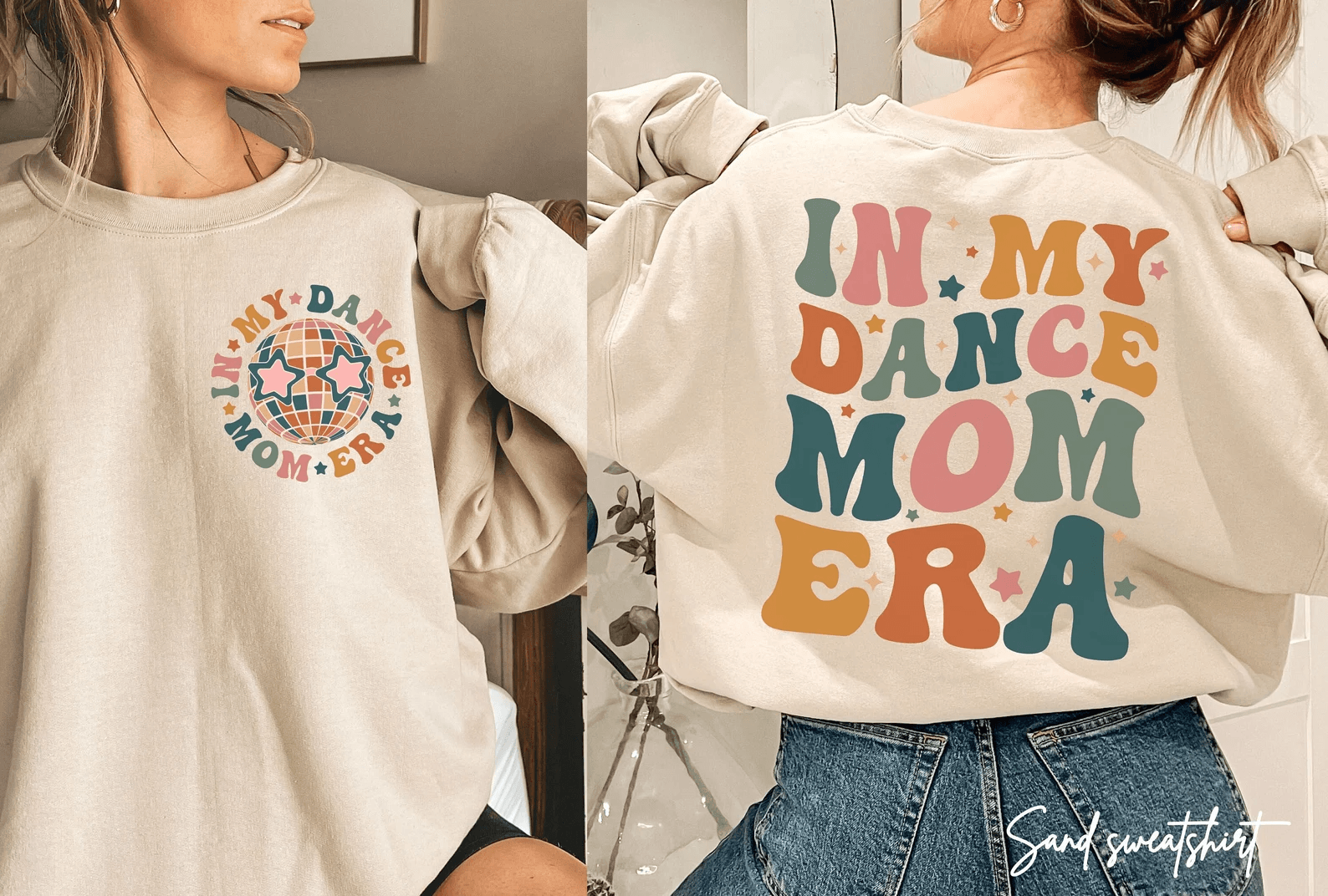 In My Dance Mom Era Sweatshirt Retro Dance Mom Crewneck Mothers Day Gift yellow m sweatshirt