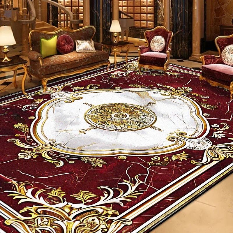Retro European Large Area Rug Non Slip Living Room Carpet Elegant Floor Decor 09 180x250 Cm