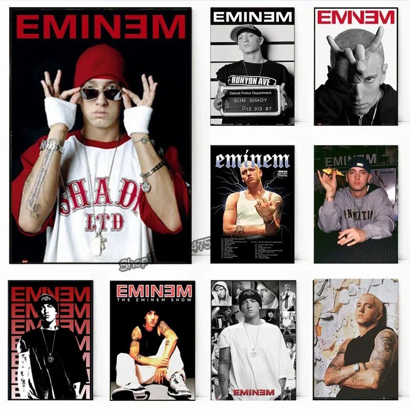 Eminem Rap Poster Canvas Wall Art Music Star Print Decor For Bedroom And Living Room 18 11.81 X 15.75 Inches