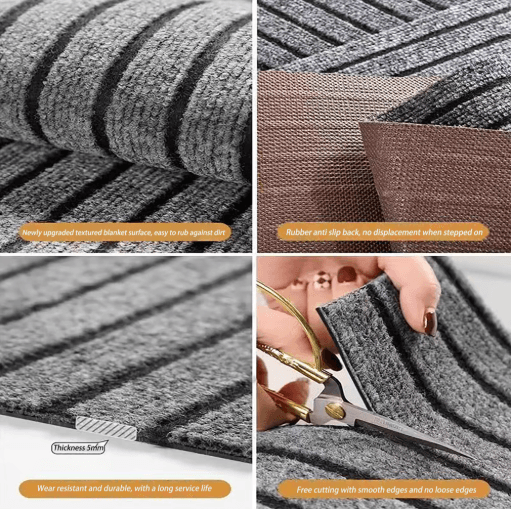 Waterproof Non Slip Floor Mat Multi Purpose Bathroom Kitchen & Entryway Rug camel Color 50x190cm