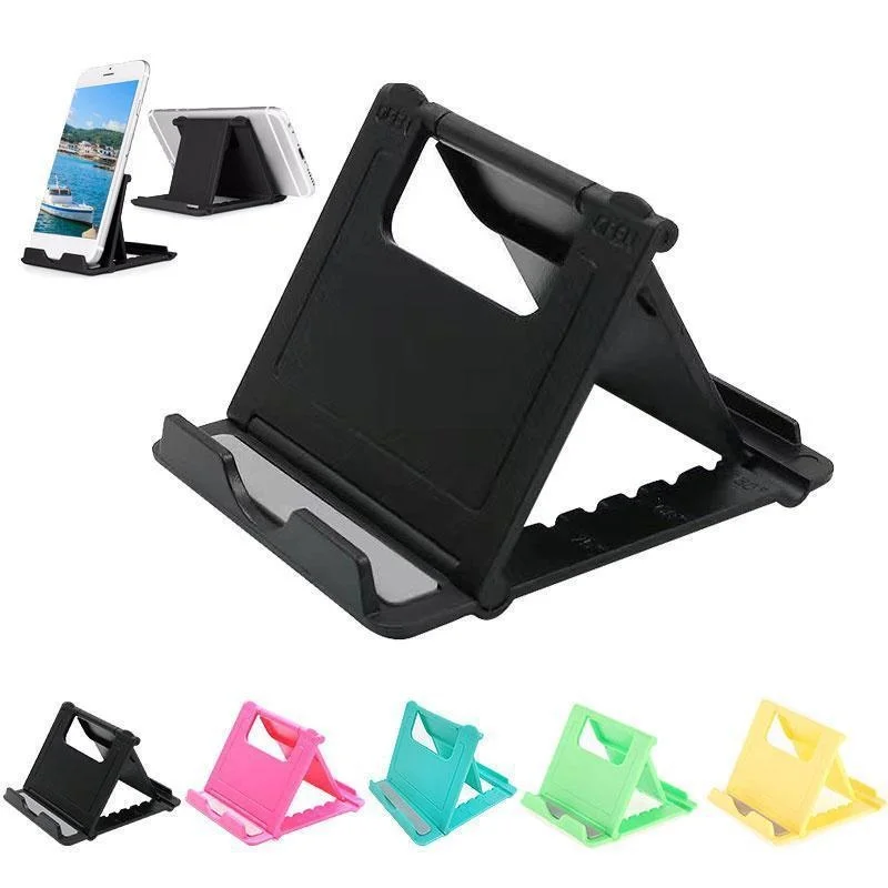 Portable Adjustable Universal Folding Phone & Tablet Stand Creative Plastic Holder sky Blue