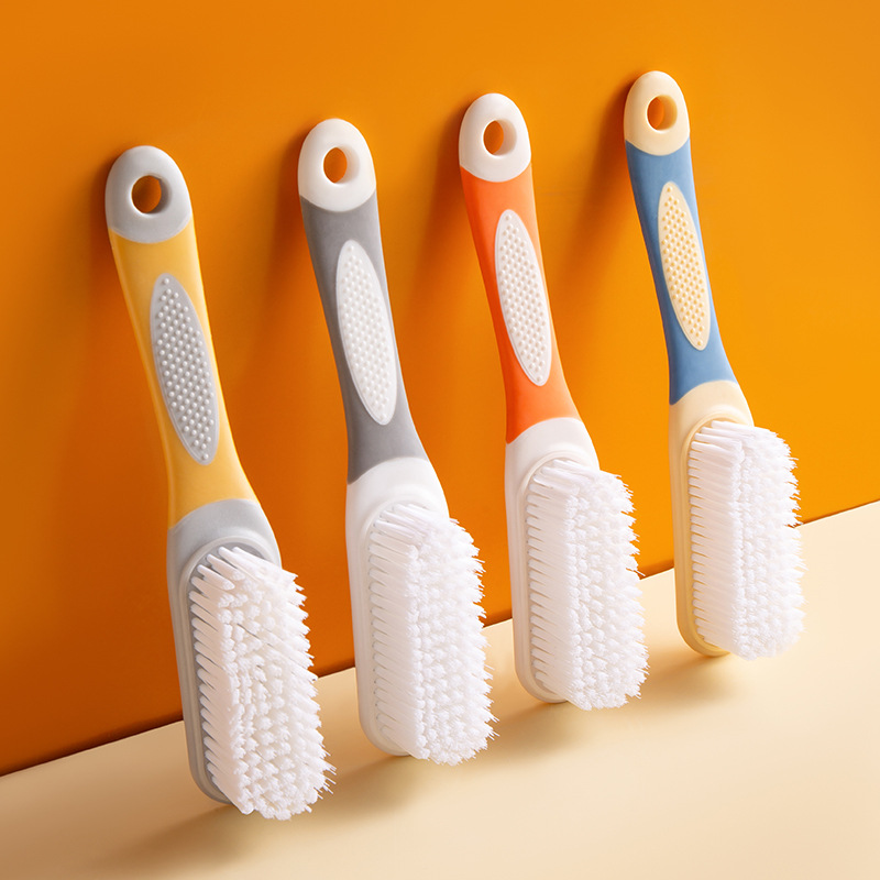 Soft Bristle Shoe Cleaning Brush With Long Handle For Shoes Laundry And Home Use orange