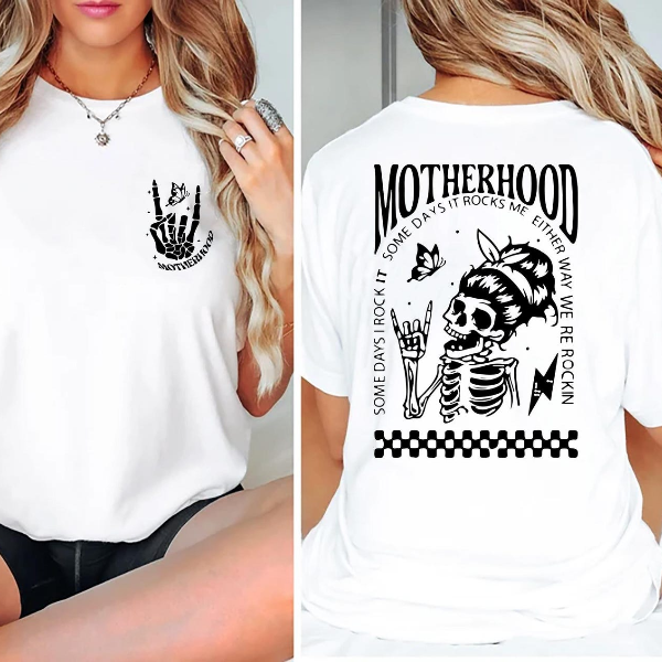 Motherhood Shirt Cool Mom Skull Graphic Tee Edgy Mom Outfit Trendy Gift navy s t Shirt