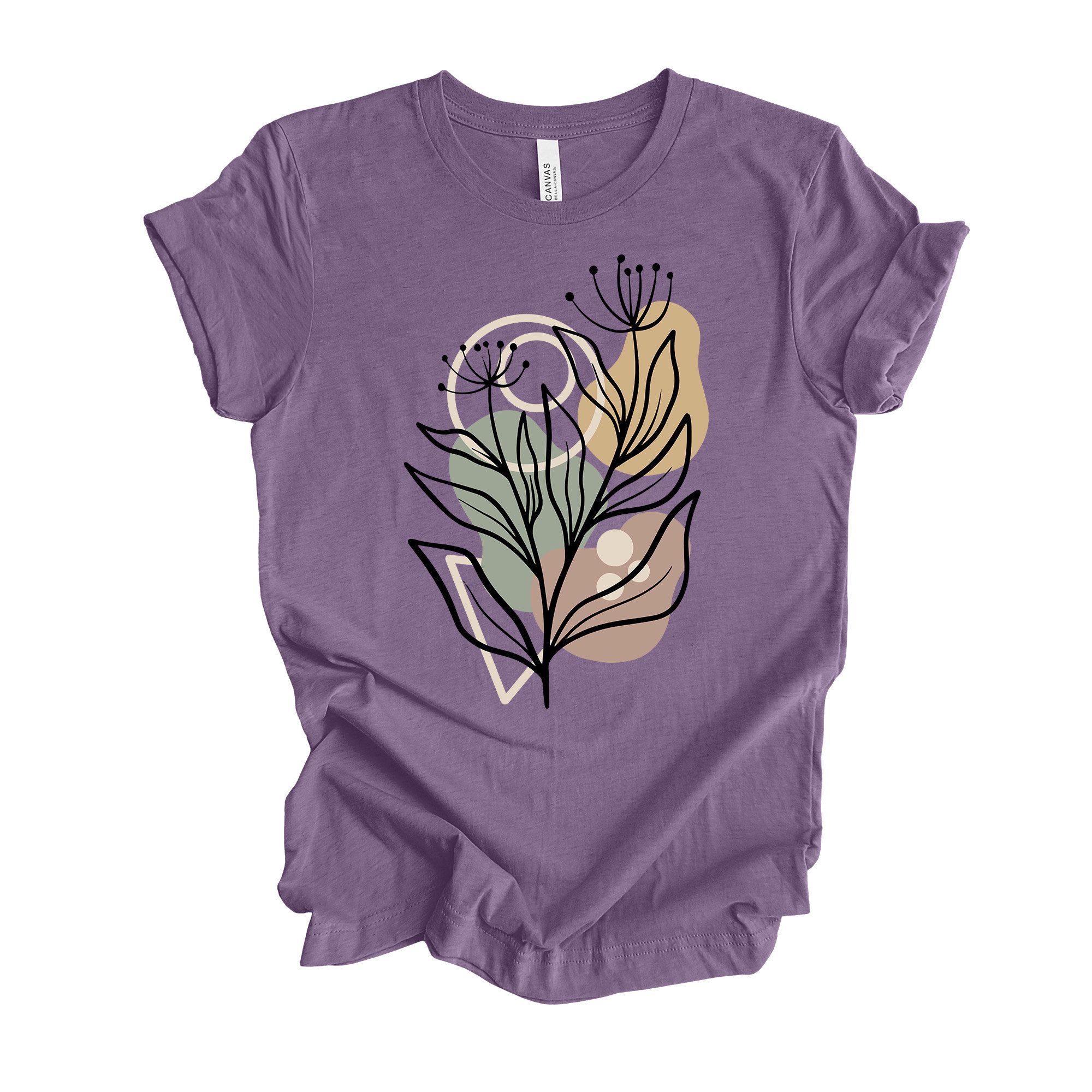 Abstract Floral Tee Modern Botanical Bella Canvas Shirt beige s sweatshirt