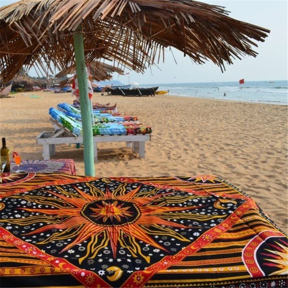 Mandala Tarot Tapestry Bohemian Hippie Wall Hanging Decor 05 75x75 Cm