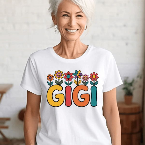 Retro Floral Gigi Shirt Vintage Flower Grandma Tee Gift For Gigi blue 3xl t Shirt