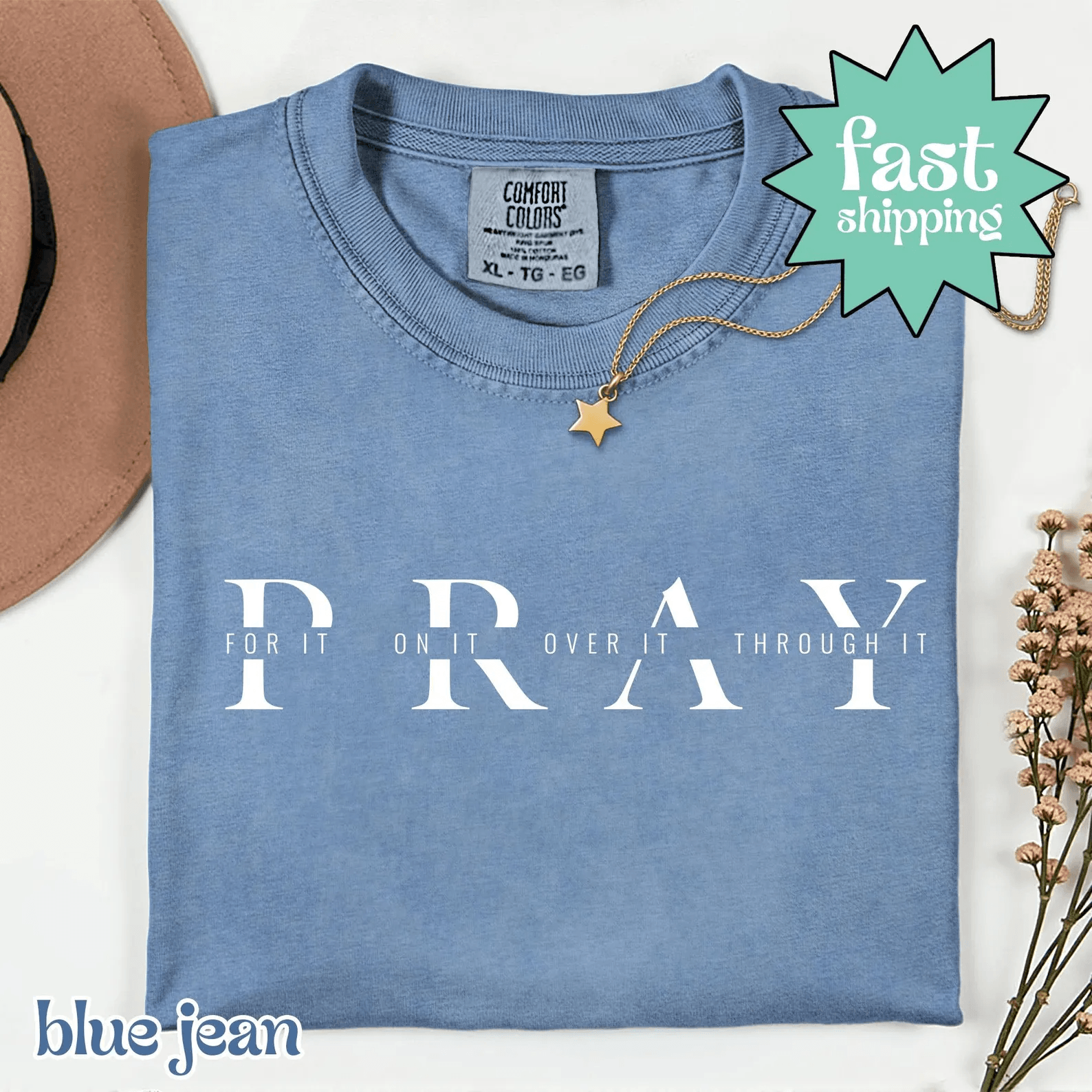 Pray For It Shirt Comfort Colors Christian Prayer Tee Inspirational Faith Gift light Orange 3xl t Shirt