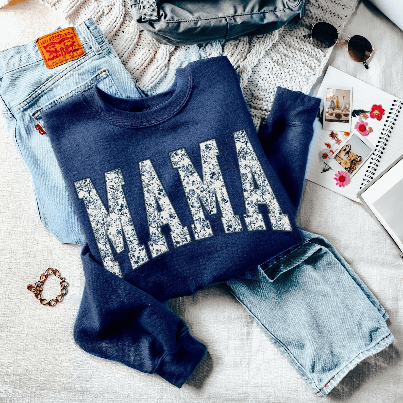 Floral Mama Sweatshirt Cute Mom Crewneck Cozy Mothers Day Gift For New Moms black l t Shirt