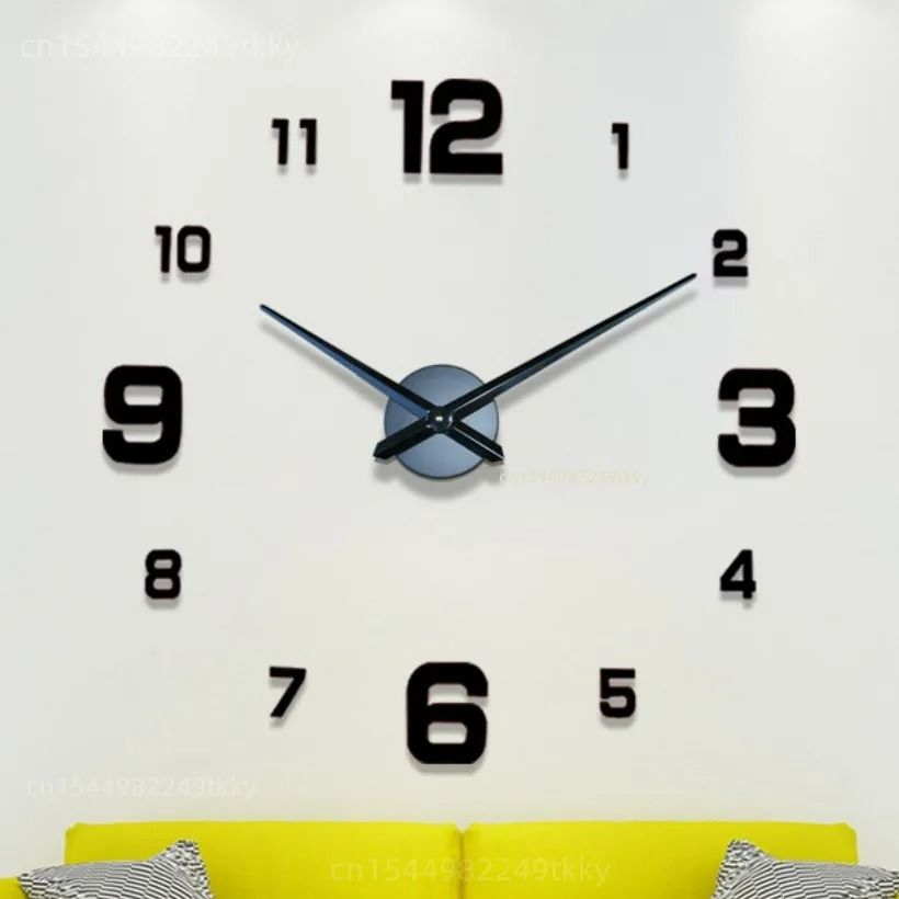 3D Luminous DIY Frameless Wall Clock Modern Silent Digital Clock Wall Stickers For Home & Office Decor 063 Luminous 3d Grand 51 In (130 Cm)