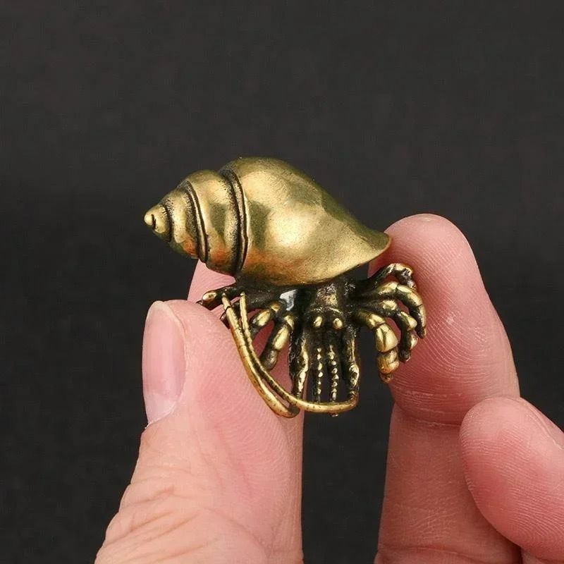 Vintage Brass Hermit Crab Figurine | Handmade Desktop Animal Ornament Vintage Brass Hermit Crab Figurine | Handmade Desktop Animal Ornament