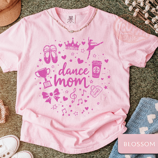 Dance Mom Shirt Cute Pink Graphic Tee Fun Recital Mom T Shirt Trendy Dance Mom Top beige l sweatshirt