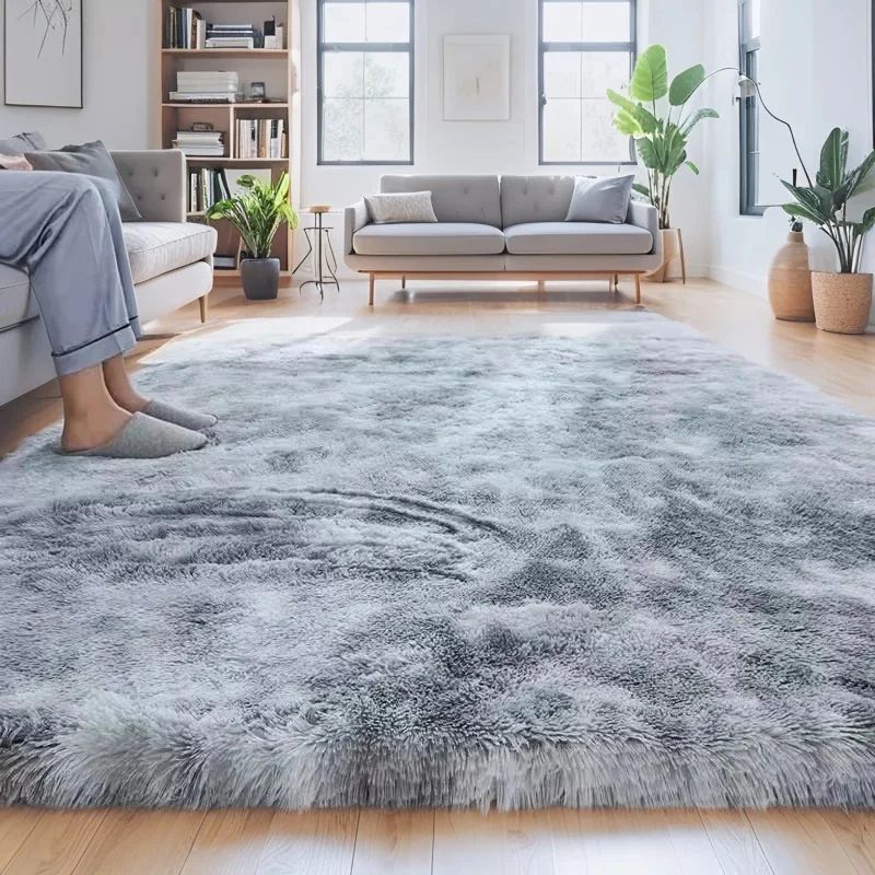 Ultra Soft Shaggy Area Rug Long Pile Non Slip Plush Carpet For Living Room & Bedroom Decor camel 63 X 98 In
