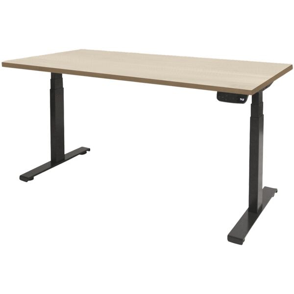 Schaffenburg Schreibtisch höhenverstellbar (elektrisch) »Dextro Plus« 140 cm Gestell schwarz Honig/Schwarz, 140x130.5x80 cm