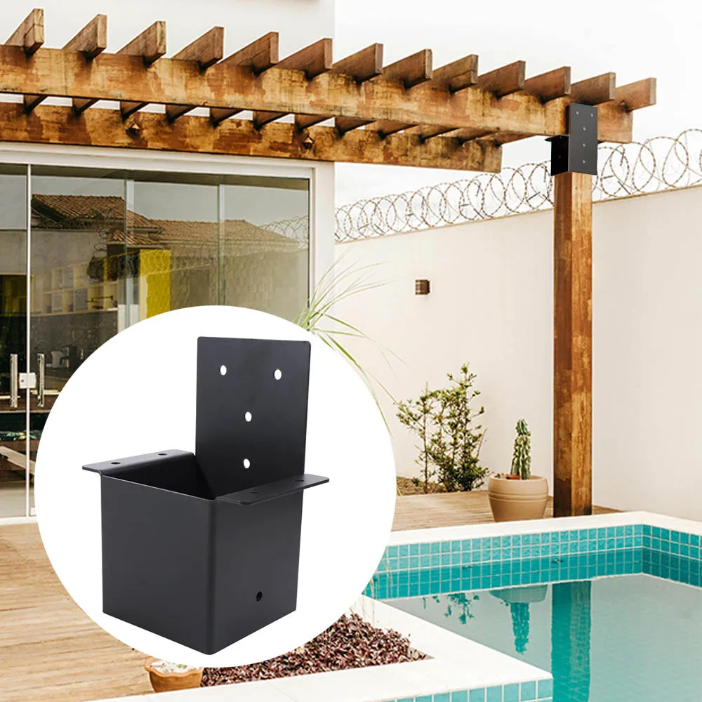 Staffa per Pergola Nera con Viti, Montaggio a Parete, Resistente ed Elegante, Accessori per Pergola in Metallo per Giardino