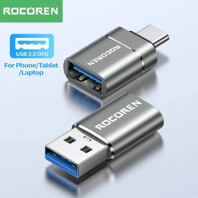 Rocoren USB Tipo C OTG Adattatore USB C Maschio a USB 3.0 Femmina Convertitori di cavi per MacBook Samsung S22 S20 Xiaomi 5Gbps Tipo-c OTG