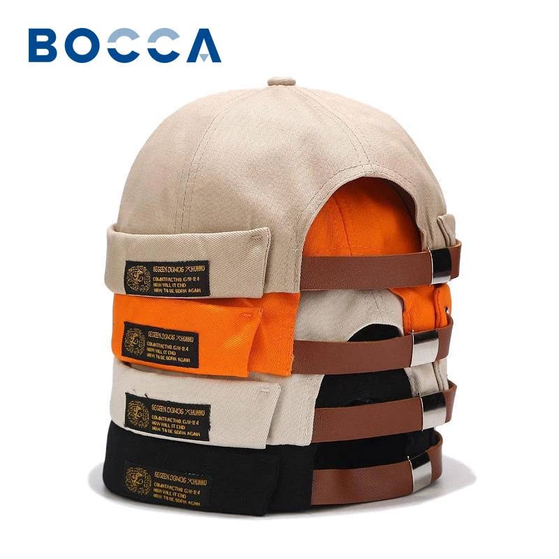 Bocca Docker Cap senza visiera Cappellini senza tesa Skullcap retrò per uomo Donna Cappello moda hip-hop in cotone regolabile tinta unita