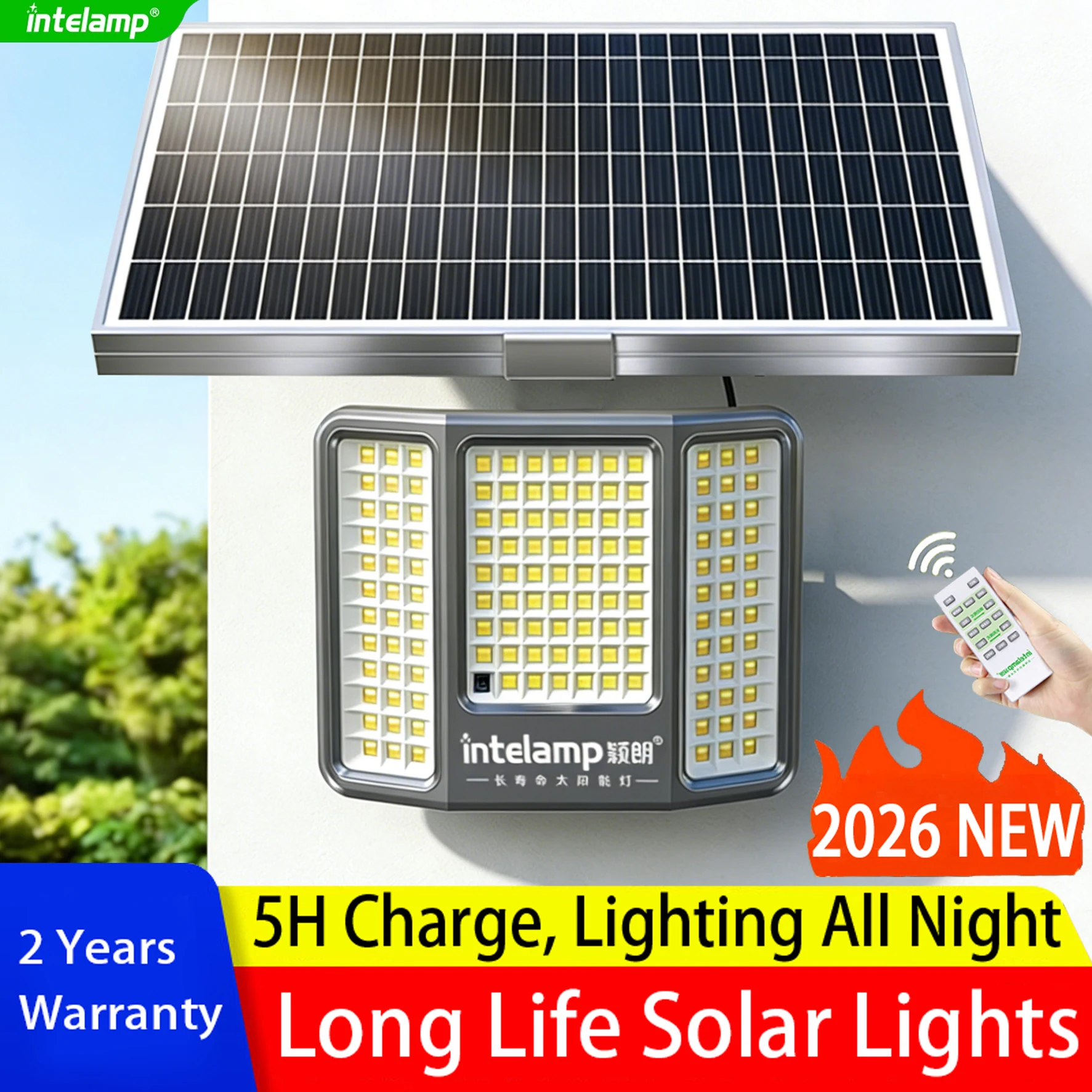 268 LED Solarleuchten für Außenbereich mit 40000mAh Fernbedienung, 3 Farbmodi, Wasserdichte Wandleuchten für Garten und Hof solarleuchte außenbereich solarlampe für außen led solar außenleuchte solar