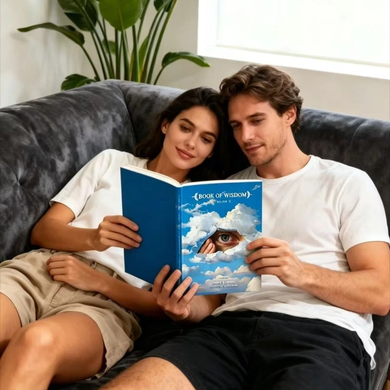 BUCH DER WEISSENSCHAFT Themennotizbuch mit Weisheitsauge-Einband für Selbstreflexion und Philosophie-Lernbuch Philosophie Image
