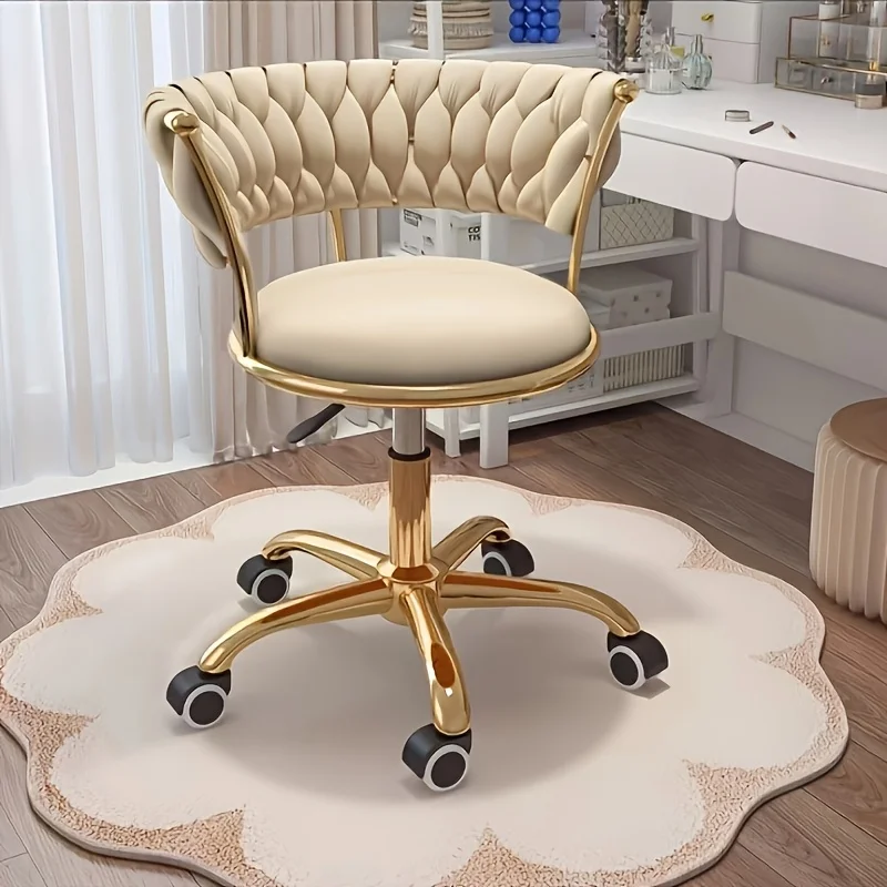 Schminkstuhl, drehbarer, höhenverstellbarer Schminkhocker, Akzentstuhl für Schlafzimmer, Make-up, Salon, Spa und Heimbüro Image