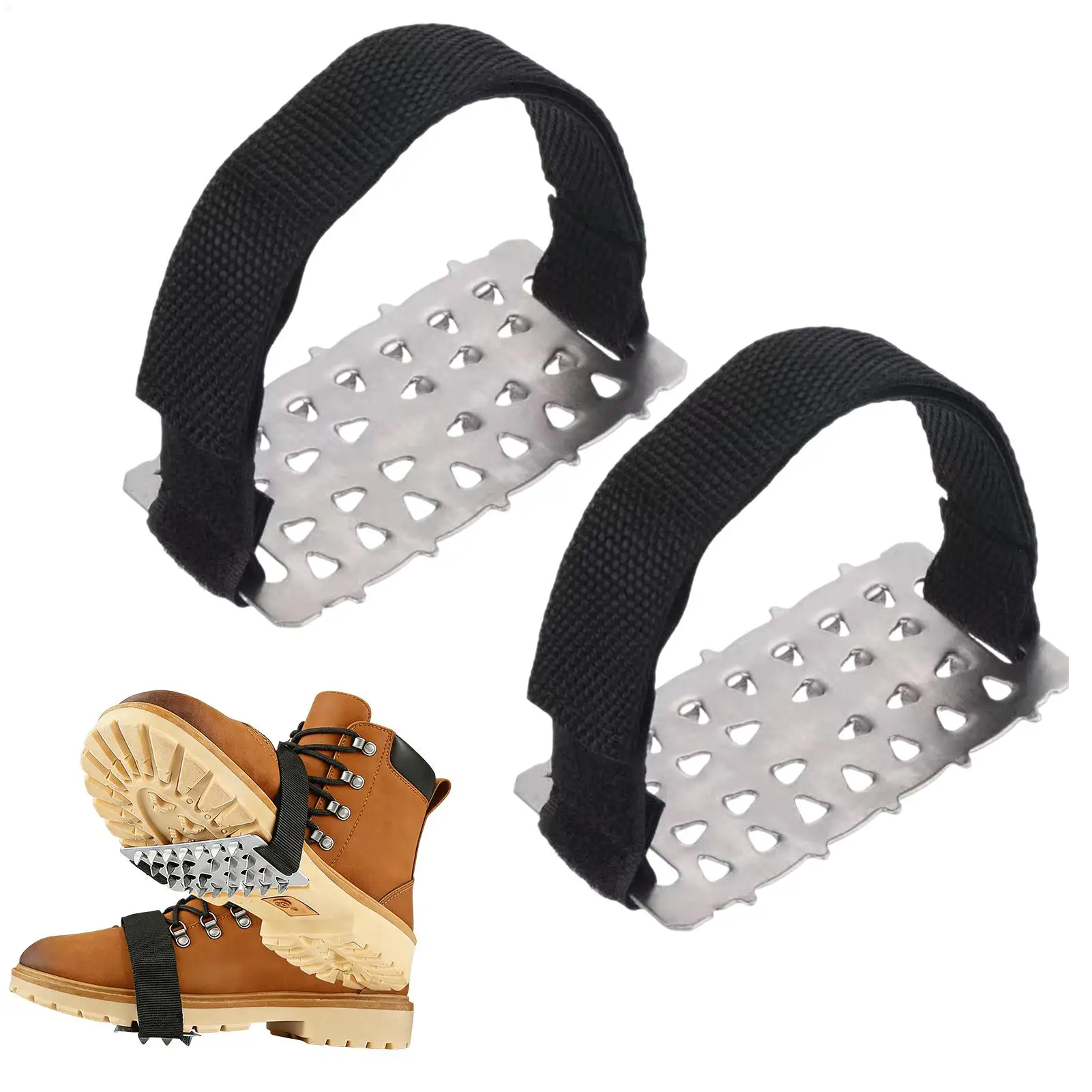 26-Zahn-Eisgriffe aus Edelstahl, Rutschfeste Schneespikes für Herren und Damen, Geeignet für Wanderstiefel und Schuhe Image