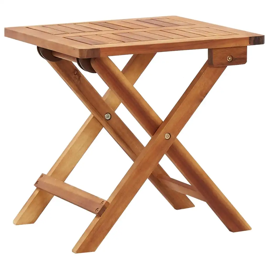 Klappbarer Gartentisch 40x40x40 cm Massives Akazienholz Moderner wasserfester Gartentisch Holztisch für Terrasse und Hof (nur Tisch)