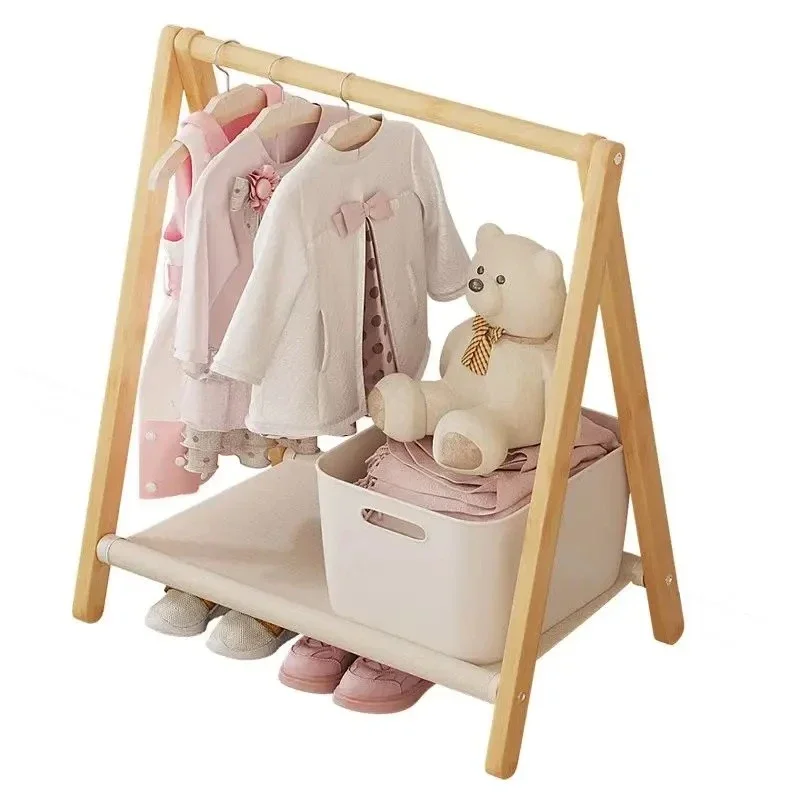 Faltbarer Kleiderständer aus Bambus und Holz für Kleidung, Aufbewahrung, Kinder, Baby, Zuhause, Lagerung