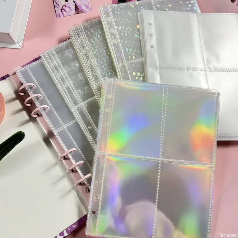 1-4 Fächer Kartenordner Fotokarten-Sammelmappe Fotokartenhalter Fotohülle Kpop-Ordner Hintergrundpapier 포카 바인더 Image
