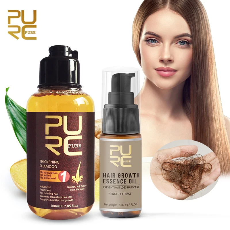 PURC Öl- und Shampoo-Set für schnelles Haarwachstum, Haarausfall-Behandlung, Haarwuchsprodukte für Männer und Frauen, Haarpflege Image