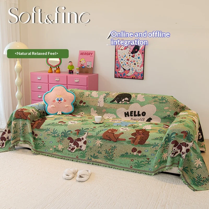 Doppelseitiges Sofa-Handtuch, dicker Sofabezug, Schutzhülle für Hunde, Sofa-Handtuch mit Volant, Wohnzimmer-Sofabezüge für L-förmige Sofas