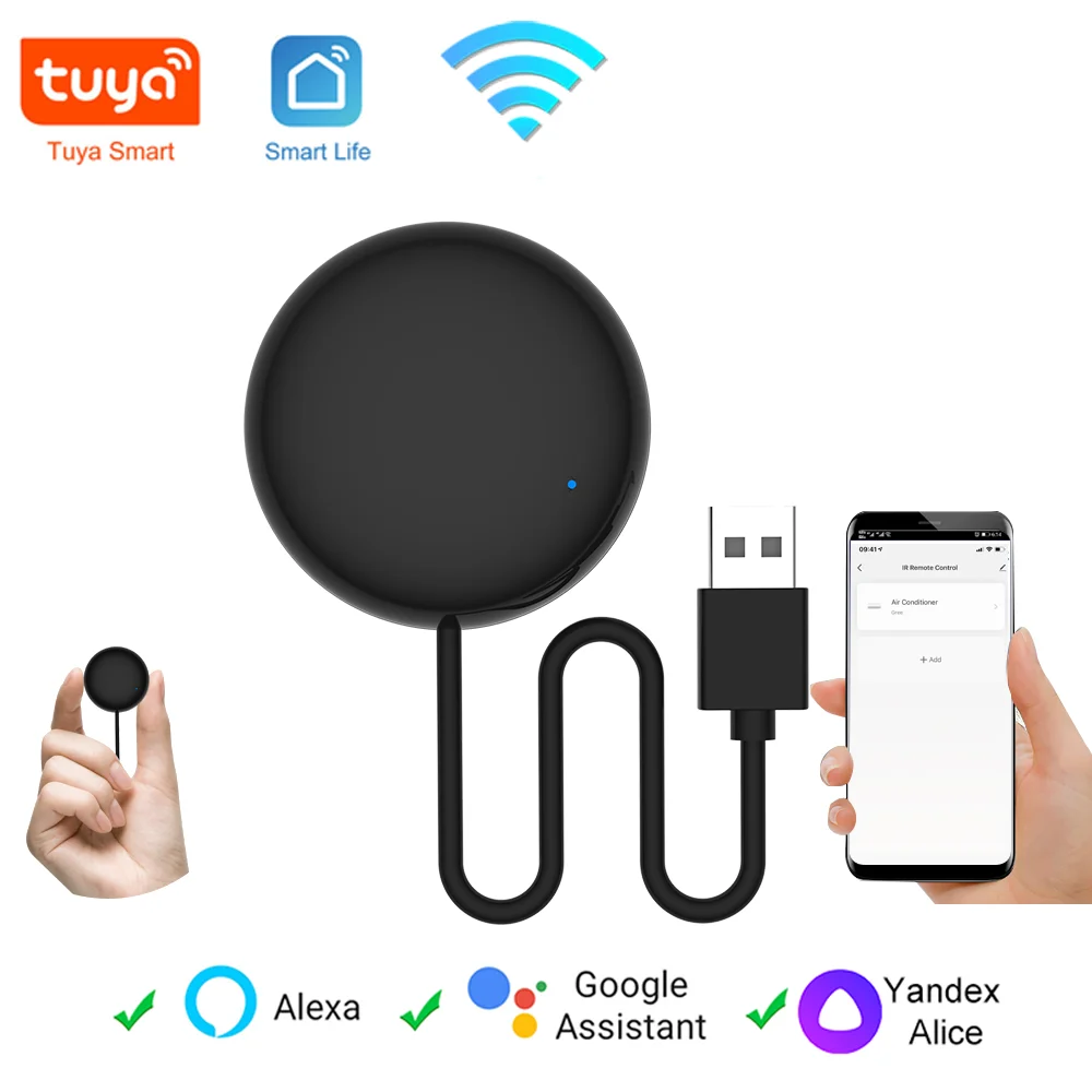 Tuya WiFi Smart IR-Fernbedienung Universelle TV-/DVD-Steuerung Kompatibel mit Alexa, Google Home, Tuya Smart Life Image