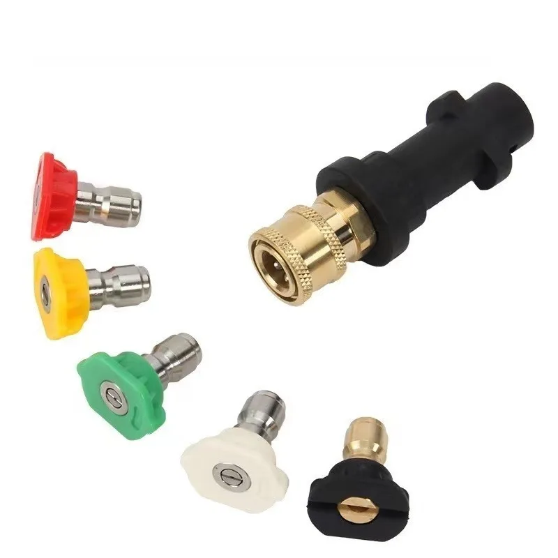 Schnelladapter-Autowaschdüse & 5-Farben-Schaumkanister-Zubehör für KARCHER K2-K7 Hochdruck-Wasserpistole Image