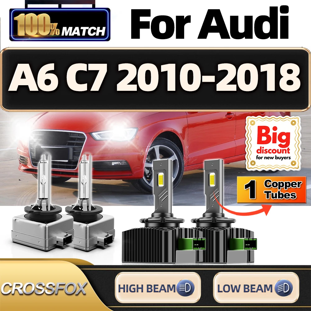 CROSSFOX Für Audi A6 C7 2010 2011 2012 2013 2014 2015 2016 2017 2018 Xenon HID Scheinwerfer Lampen Canbus Upgrade Scheinwerfer Ampullen Image