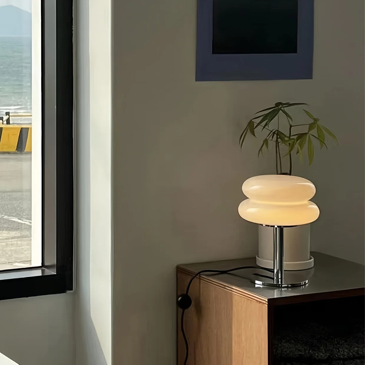 Glas Nachttisch lampe, Schlafzimmer Wohnzimmer Retro Dekoration kleine LED-Lampe, Heim dekoration Atmosphäre Färben Tisch lampe