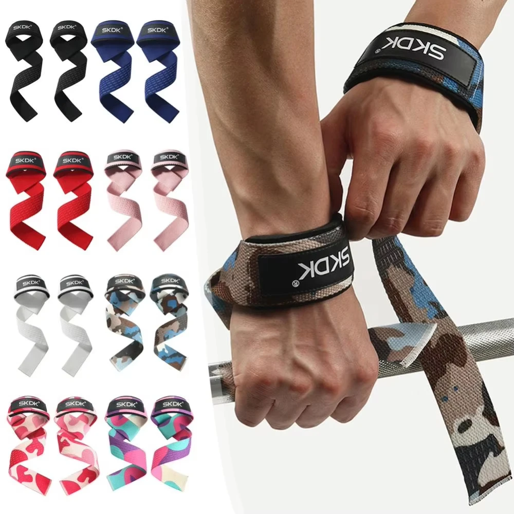 2 Stück Verstellbare Gewichtheber-Handgelenkbandagen Rutschfeste Krafttraining Fitness Gym Hebeunterstützung Sportgriffbänder für Fitness