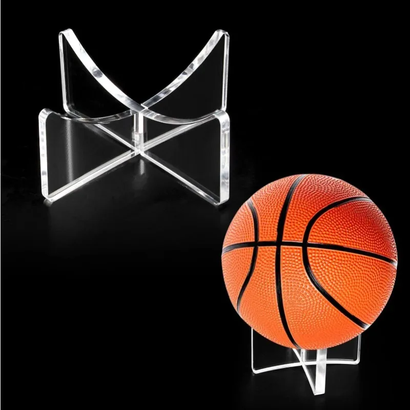 1 Stück Acryl-Basketballständer für Basketball, Rugby, Fußball, Volleyball, Transparenter Sportball-Trophäenhalter Image