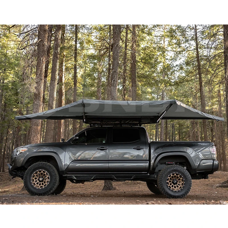 4X4 Double A Frame 180 freistehende Markise 180 Grad 4WD Markise OEM ODM 4x4 180 Markise freistehend mit LED mit Seitenwand Image