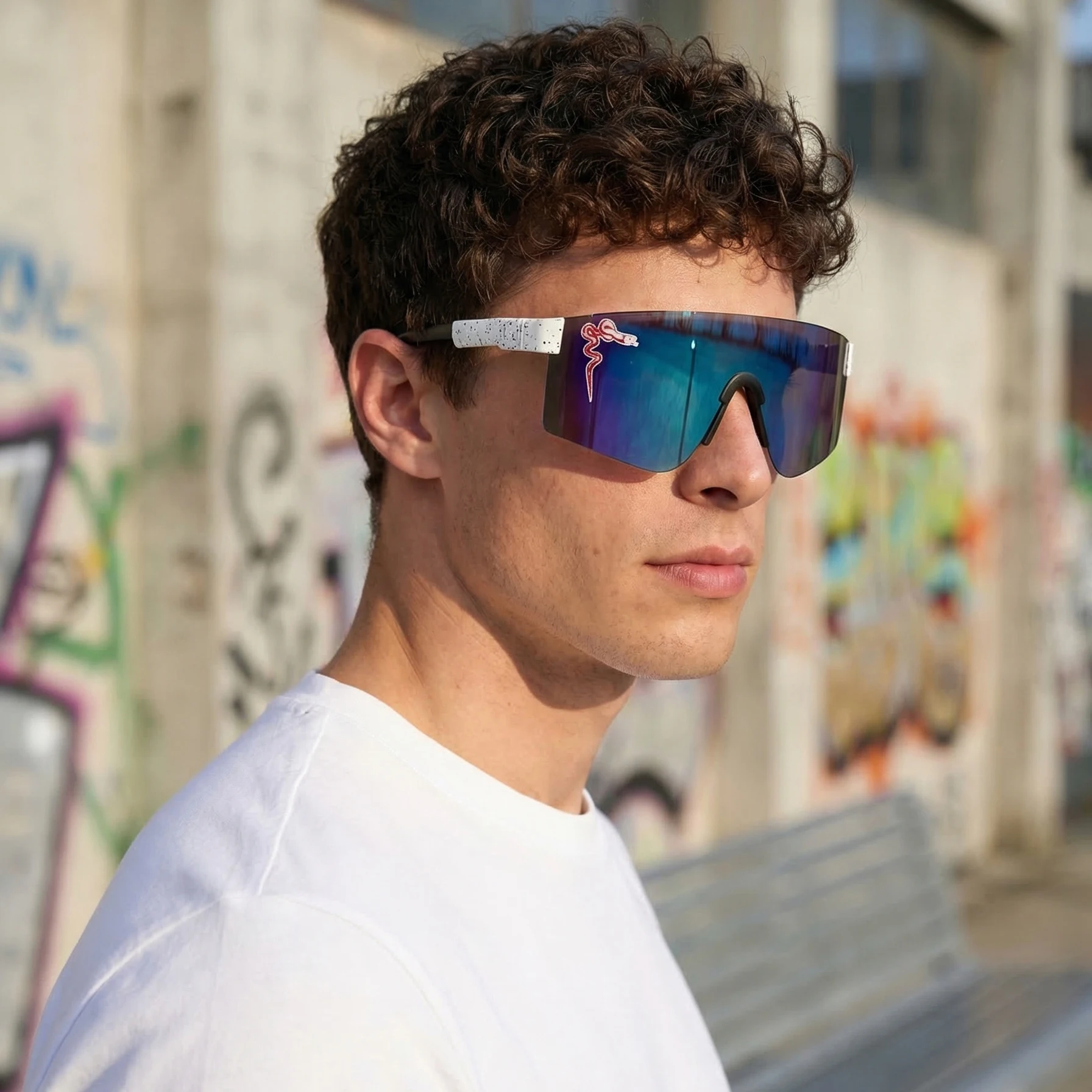 Modische Sonnenbrille für Outdoor-Sport, MTB PITS, für Herren und Damen, UV400-Schutz, Fahrradbrille ohne Box Image