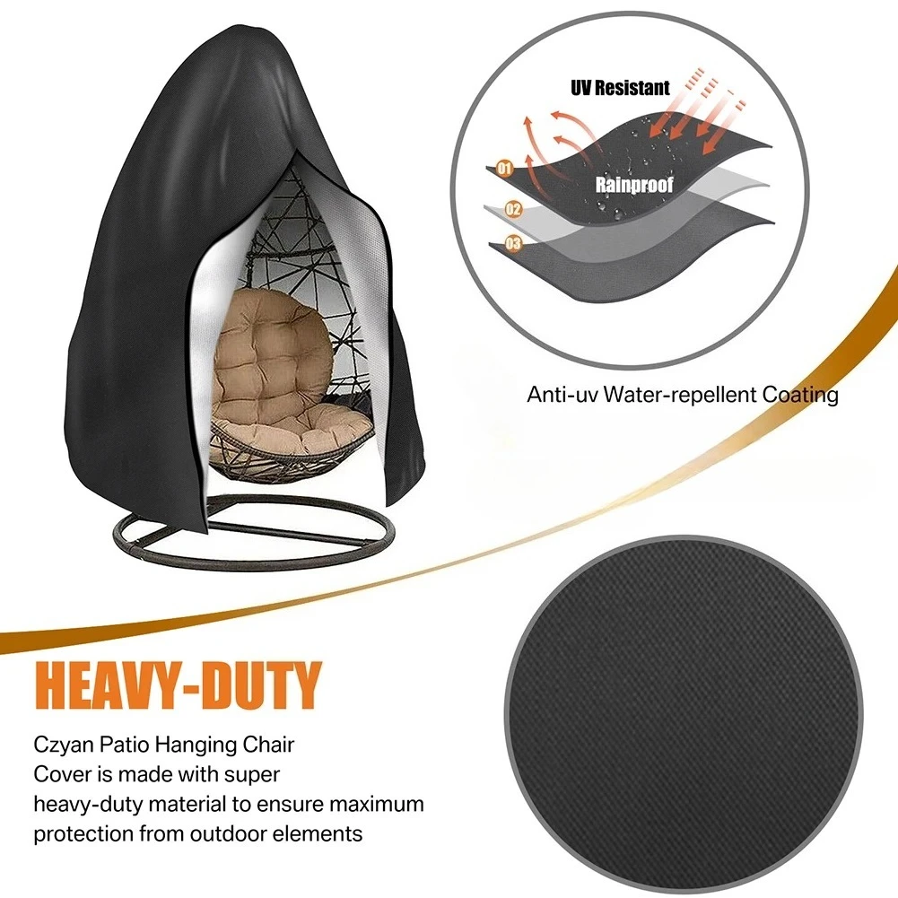 Wasserdichter Reißverschluss-Bezug für Hängesessel, Robuster UV- und Windresistenter Garten-Hängesessel-Bezug