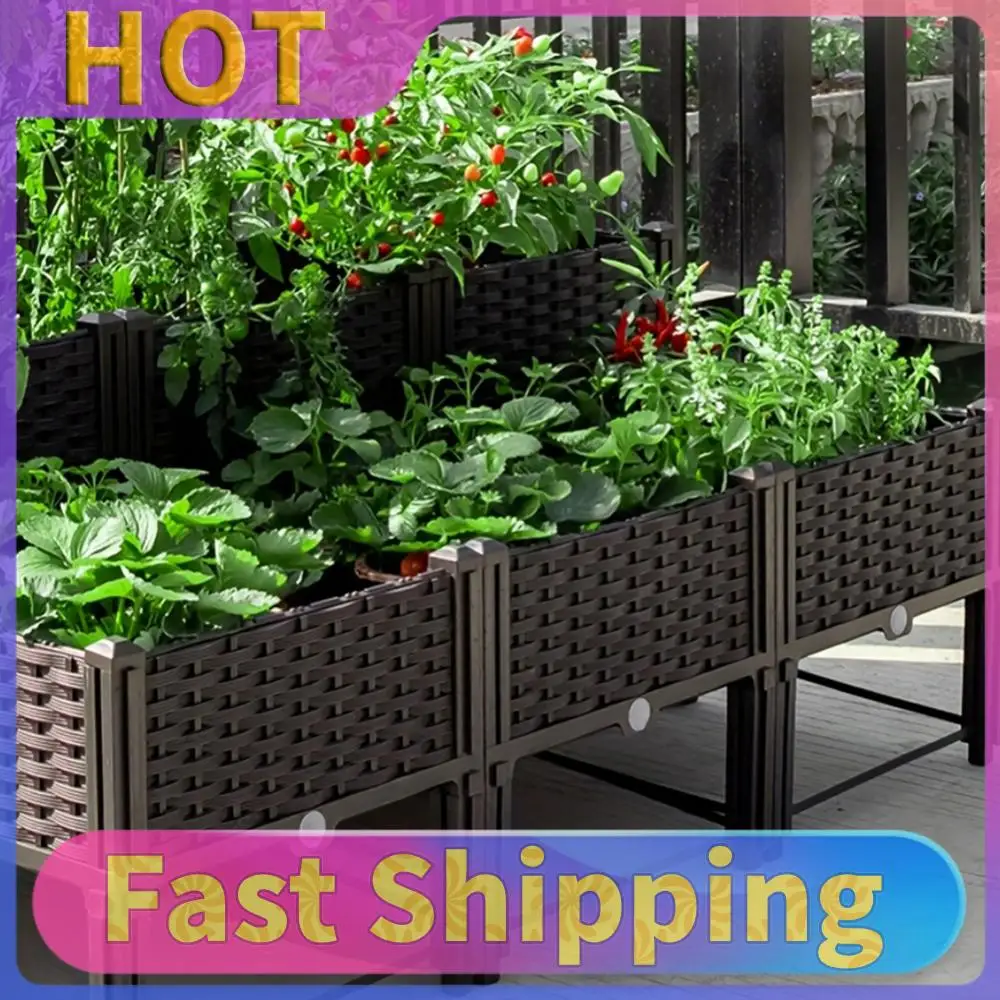 Kunststoff-Hochbeet mit Drainagelöchern Pflanzcontainer Erhöhtes Hochbeet Vermehrungsbox für Innen- und Außenbereich Image