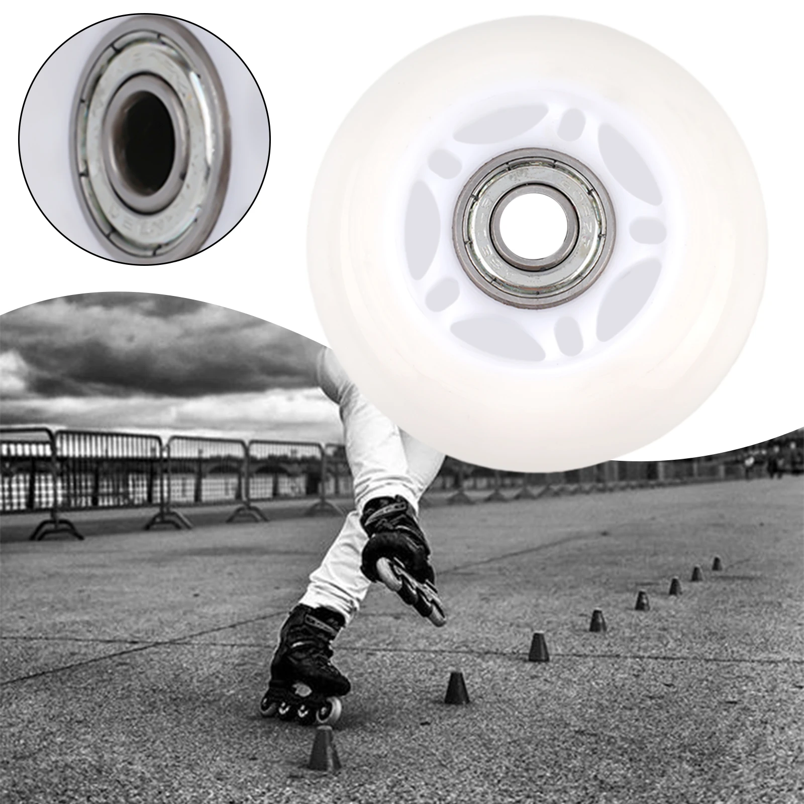 1 Stück Inline-Skate-Rollen für Outdoor-Inline-Hockey-Skates, 64/70mm/72mm mit Kugellager, Glitzer-Rollen für Skates, Rollschuhe, Gepäckzubehör