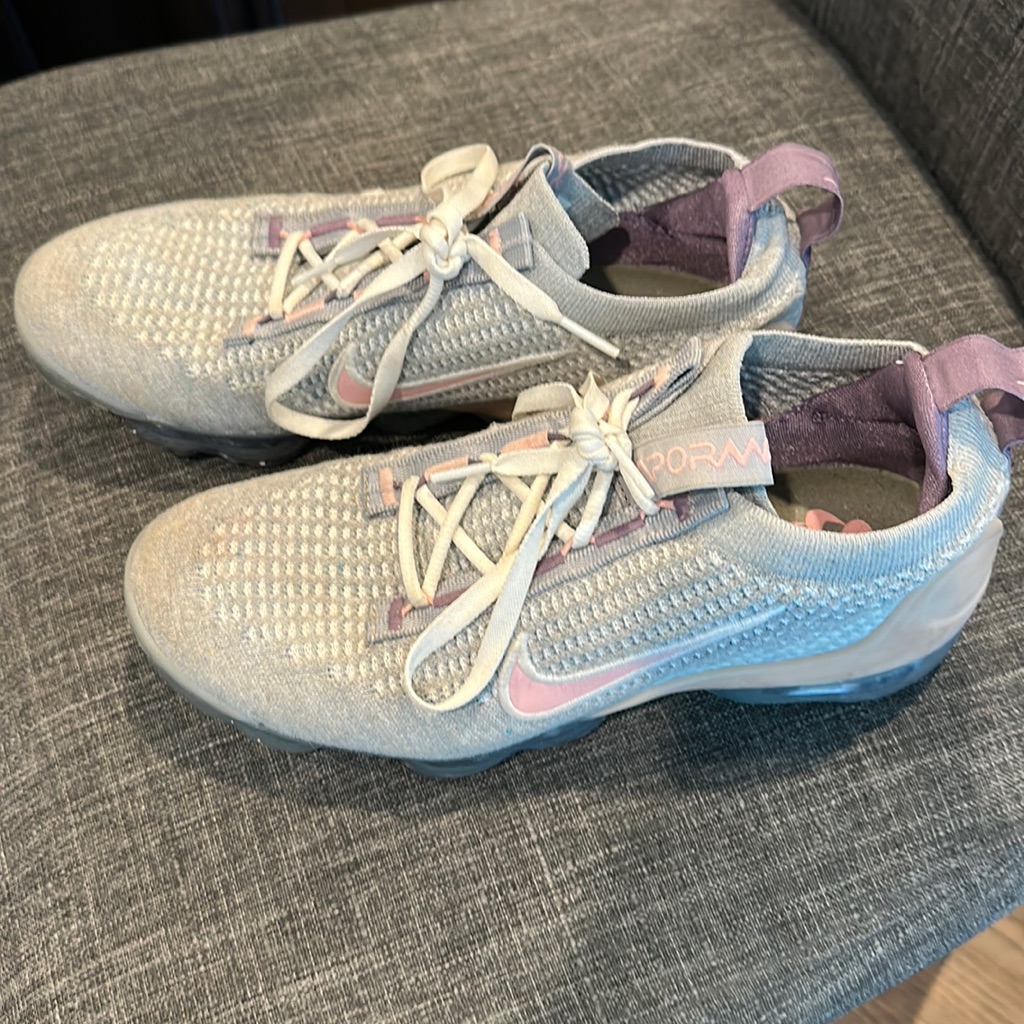 Nike Shoes | Kids Pink & Gray Nike Vapormas - Good Condition - A Few Scuffs On The Heels. | Color: Gray/Pink | Size: 5.5bb
