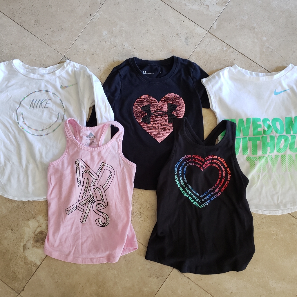 Nike Shirts & Tops | Lot Of Girls 4t Athletic Clothes | Color: Black/Pink/Tan/White | Size: 4g