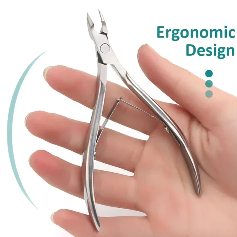 Professioneller Edelstahl-Nagelhautzange - Präzise Scharfe Klinge Nagelknipser, Ergonomische Spitze Klingenschere für Pediküre Image